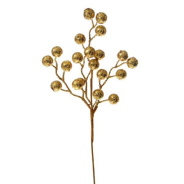 Χριστουγεννιάτικο Διακοσμητικό Κλαδί, Χρυσό με Στρας (40cm)